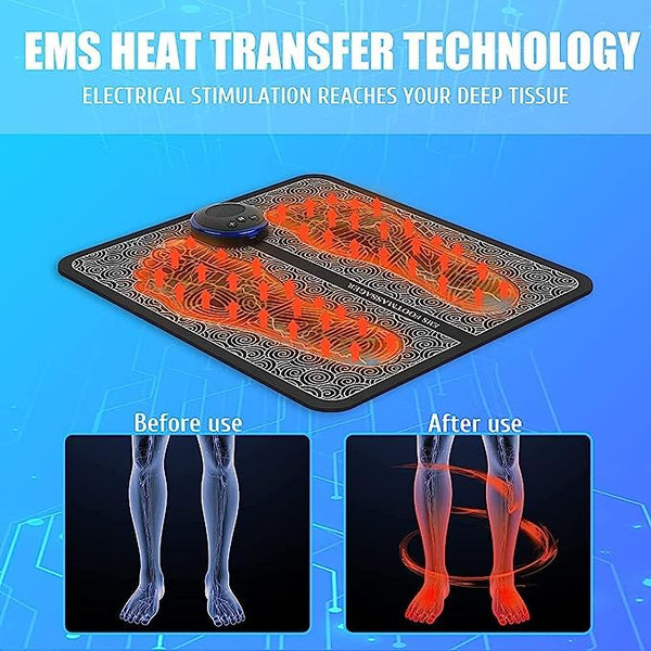 6931  Ems Foot Massager Electric Feet Massager Deep Kneading Circulation Foot Booster For Feet And Legs Muscle Stimulator Folding Portable Electric Massage Machine