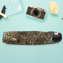 Leopard Shape 3-fold Sun  Rain Protective Foldable Umbrella (1 Pc)