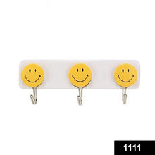 Self-Adhesive Wall Hooks - Smiley Face Design, Pack of 3, Durable & Easy Installation