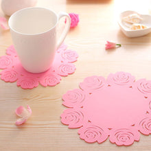 5976 Kitchen Gadget Accessories Plate Cup Mat Rose Simple Circular Coasters For Kitchen Cafe Restaurant Placemats For Dining Table Coasters Tabletop Protection Anti-scald Easy To Clean (1 Pc)