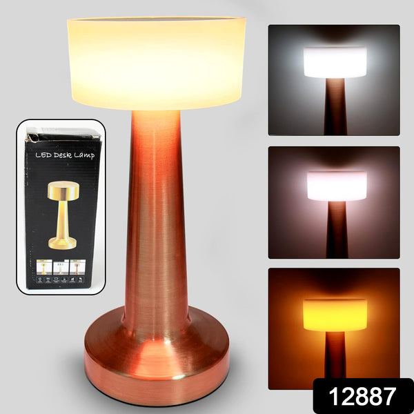 LED Touch Control Desk Lamp – USB Rechargeable, 3 Colors & Brightness, Eye Protection for Home, Party, & Kids Room (1 Pc)