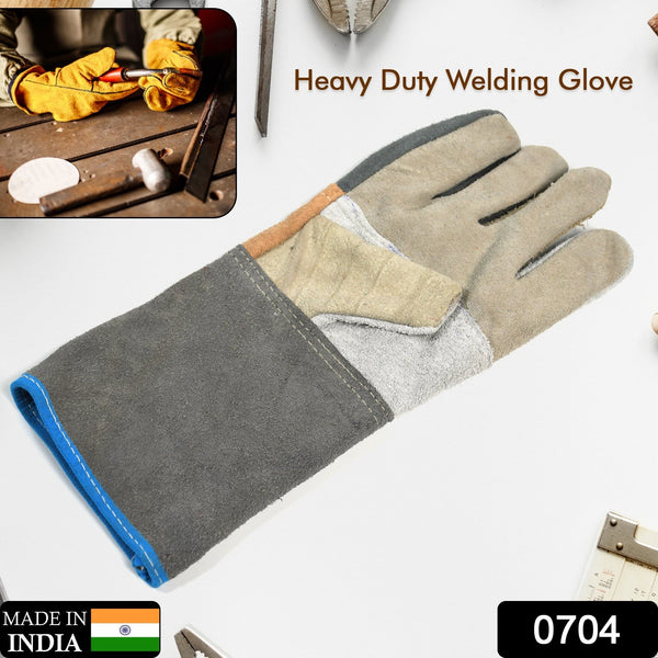 Industrial Heavy Duty Welding Leather Glove – Heat & Abrasion Resistant with Inner Lining (1 Pc)