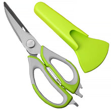 Multi-Purpose Kitchen Shears - Heavy-Duty Stainless Steel Scissors with Magnetic Holder (Red)