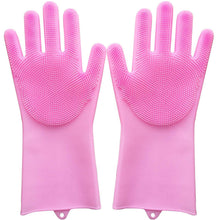 Silicone Dishwashing Gloves with Scrubber - Reusable for Kitchen & Pet Grooming (1 Pair, 250g)