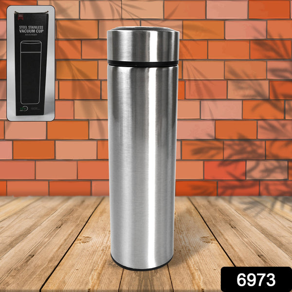 6973 Double Stainless Steel Wall Smart Flask Vacuum Insulated Water Bottle  Perfect For Hot And Cold Drinks  For Campaign Travelling (450ml)