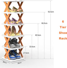 6-Layer Foldable Shoe Rack – Adjustable Plastic Organizer for Space-Saving Storage