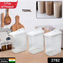 3-Piece Kitchen Storage Jar Set, Transparent Containers for Home & Kitchen Use