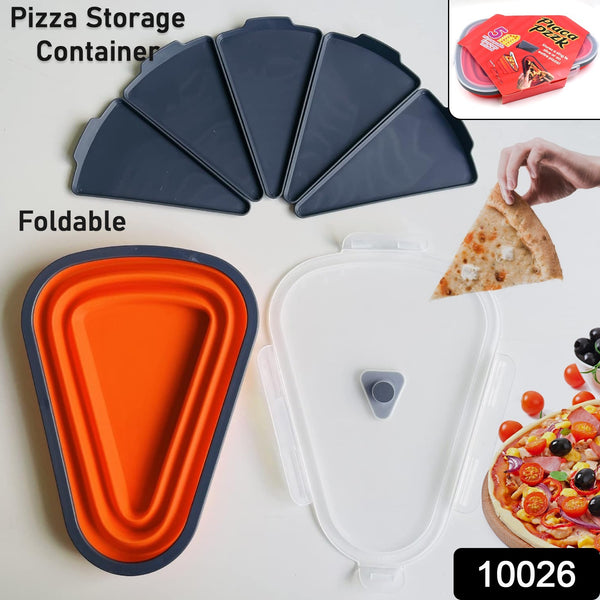 Reusable Pizza Storage Container – Expandable Silicone with 5 Microwavable Trays for Home & Outdoor