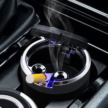 Portable Car Ashtray With Lid And Blue Led Light (1 Pc)