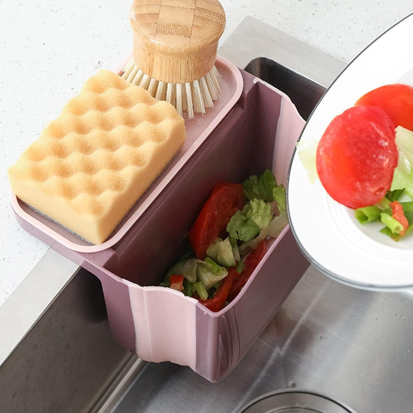 Small Multifunction Sink Drain Basket - Foldable Universal Strainer for Kitchen, Fruits, Vegetables, and Dish Storage