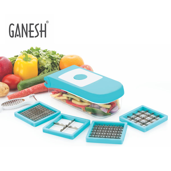 7 In 1 Plastic Vegetable Dicer Blue