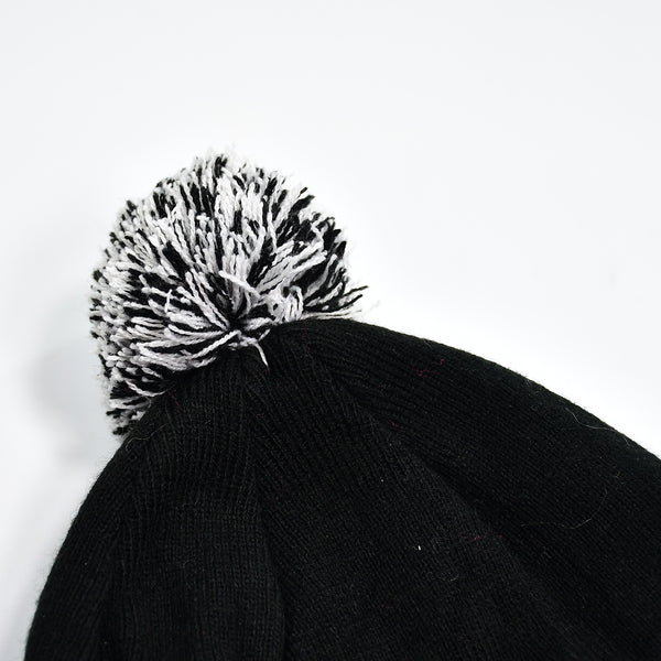 6341 Mens And Womens Skull Slouchy Winter Woolen Knitted Black Inside Fur Beanie Cap.