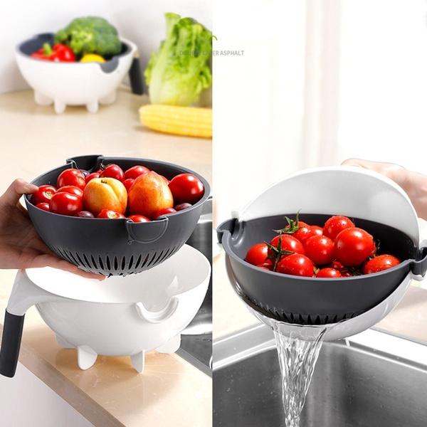 10-in-1 Vegetable & Fruit Cutter with Rotating Drain Basket