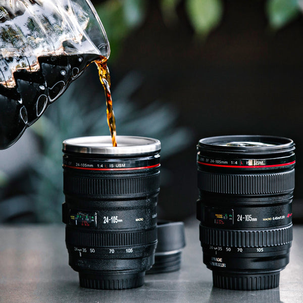 Plastic Camera Lens Coffee Mug – Stainless Steel Interior