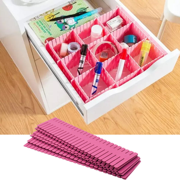 Plastic Adjustable Grid Drawer Dividers Organizers Closet Straps For Home And Kitchen Drawer Use - 1164