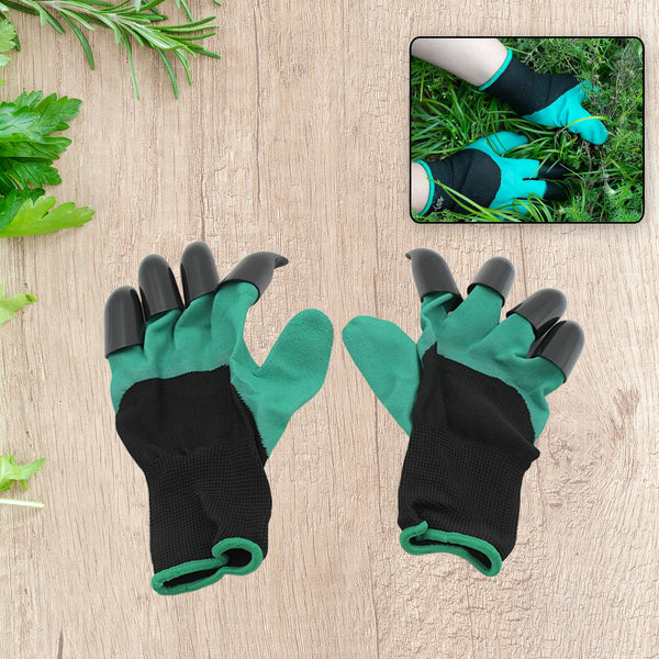 Heavy Duty Garden Farming Gloves with ABS Claws for Digging and Planting – Washable Plastic Gloves for Gardening, Agriculture, and Industrial Work (1 Pair)