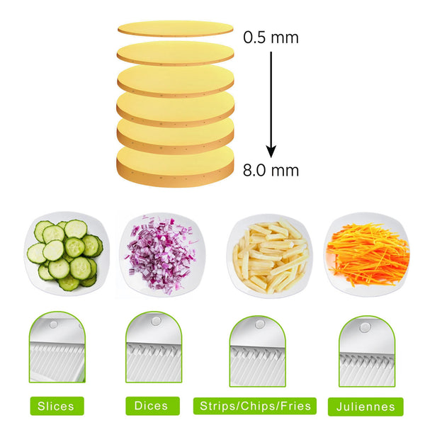 Adjustable hand press vegetable chopper - multifunctional and time-saving kitchen tool.