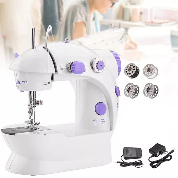 Mini Electric Sewing Machine – Portable with Extension Table & Foot Pedal for Tailoring Wukusy