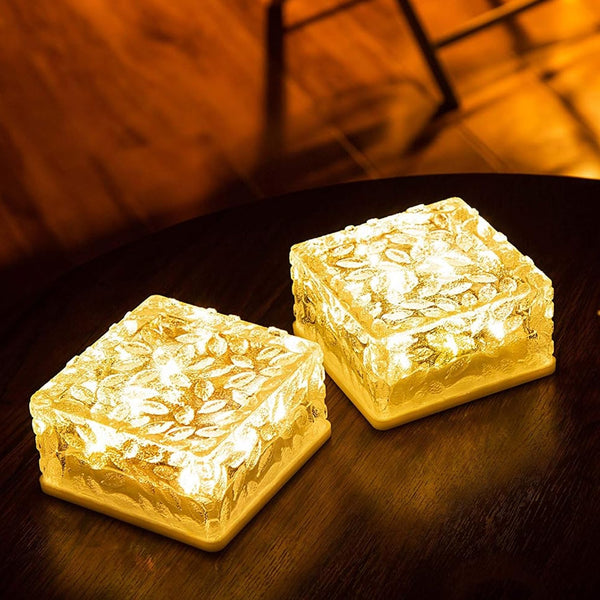 Solar Ice Cube Garden Light – Outdoor Decorative LED Warm Light for Walkways & Parties Wukusy