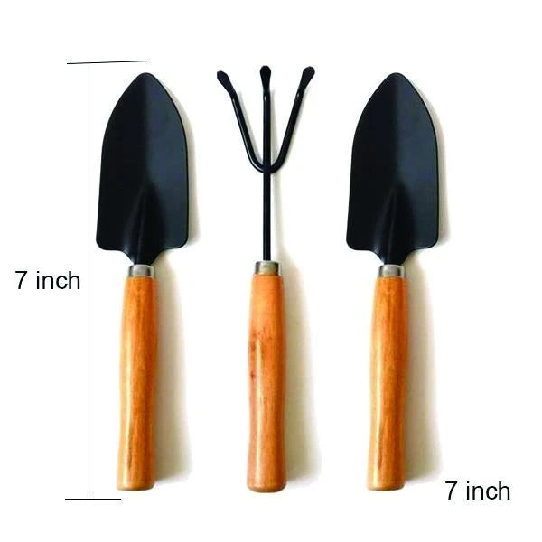 Hand Cultivator, Trowel, and Garden Fork Set – Compact Gardening Tools (Set of 3)