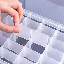 7673a 36 Grids Clear Plastic Organizer Jewelry Storage Box With Adjustable Dividers Transparent Organizer Box (1pc)