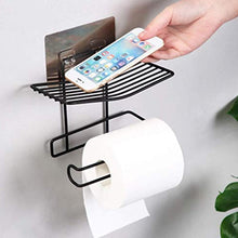 Iron Black-Coated Self-Adhesive Wall-Mounted Tissue – Toilet Paper Holder