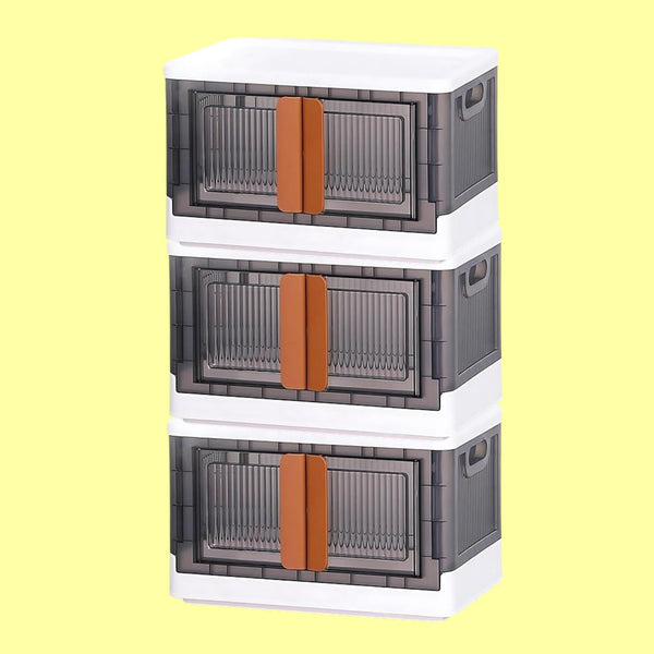 Plastic Folding Wardrobe Storage Organizer (3 Layer  1 Pc) Wukusy