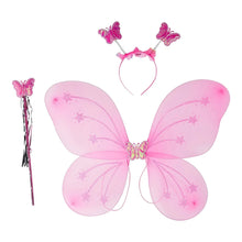 Baby Girls Fairy Costume – Nylon Butterfly Wings, Wand, and Hairband Set (Multi-Color, 1 Pc) for Parties