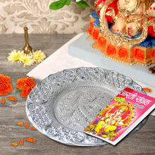 Silver-Plated Swastik Pooja Thali Set – Glossy Finish for Traditional Rituals and Ceremonies