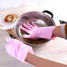 Dishwashing Gloves with Scrubber – Reusable Silicone Scrub Gloves for Kitchen, Bathroom, and Pet Grooming (1 Pair, 155g).