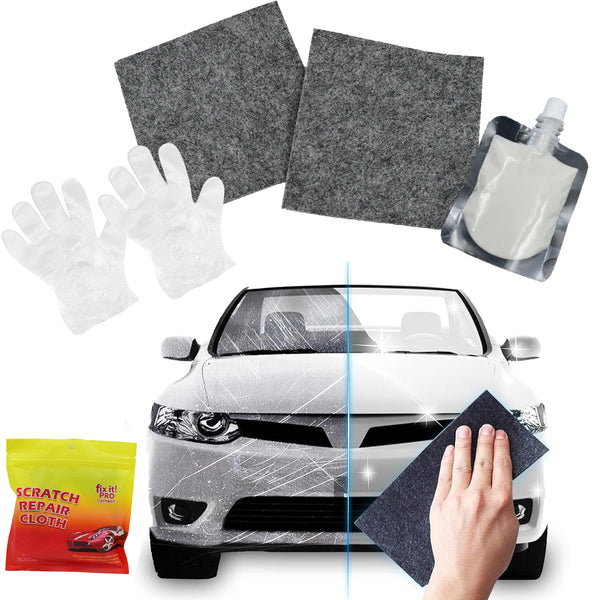 Nano Magic Car Scratch Remover Kit – 2 Nano Cloths + 45ml Repair Solution + Gloves | Quick Fix for Minor Scratches, Scuffs &amp; Paint Swirls (Multipurpose Use) - Top Trendy Essentials
