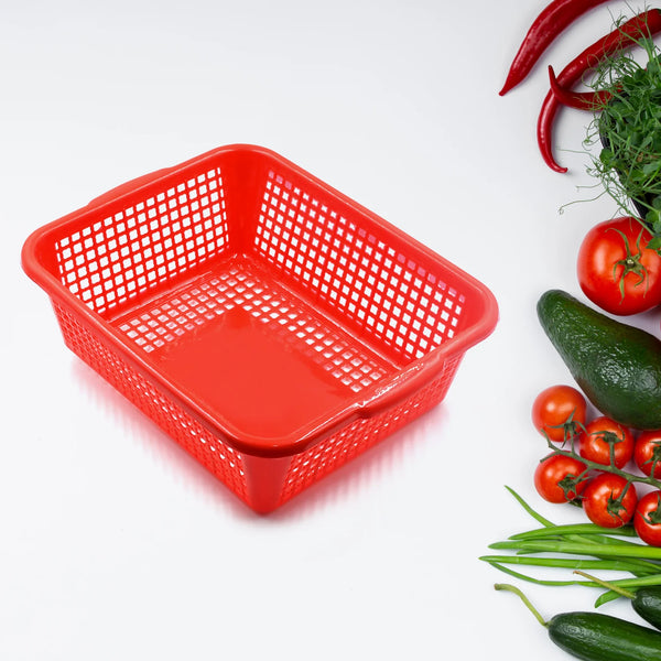 5542 Plastic 1 Pc Kitchen Small Size Dish Rack Drainer Vegetables And Fruits Washing Basket Dish Rack Multipurpose Organizers (29x22cm Mix Color)