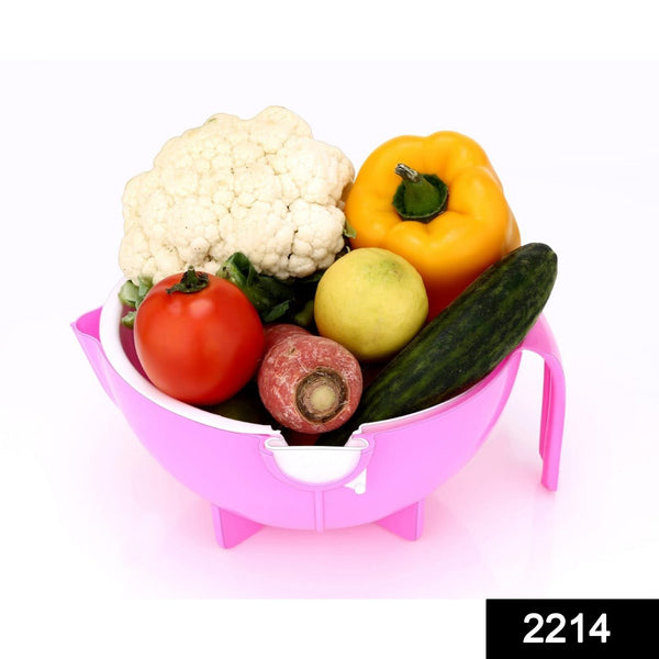 Vegetable and Fruit Cutter Shredder with Rotating Drain Basket - Multifunctional Kitchen Tool