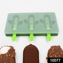 Cactus Shape Ice Cream Mold – 3-Cavity DIY Popsicle Maker for Summer Treats (1 Pc)