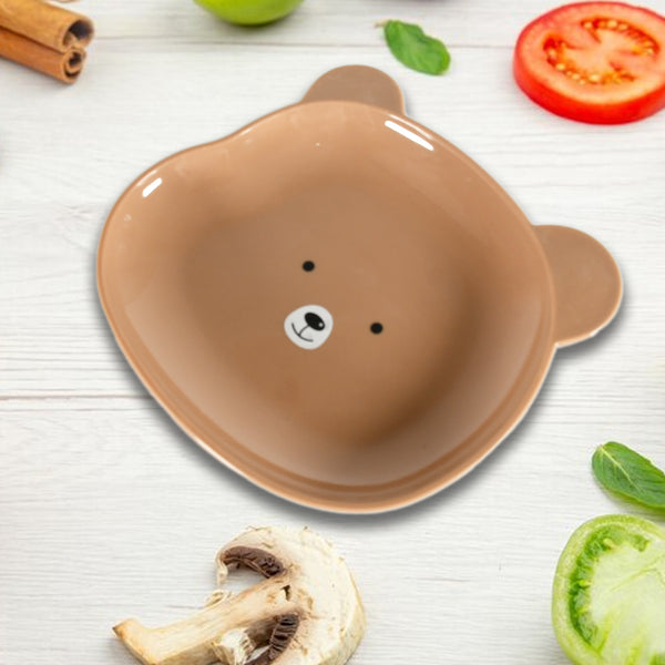 Bear Shaped Food Serving Plate - Durable Cartoon Snack Plate for Fruits and Desserts (1 Pc)