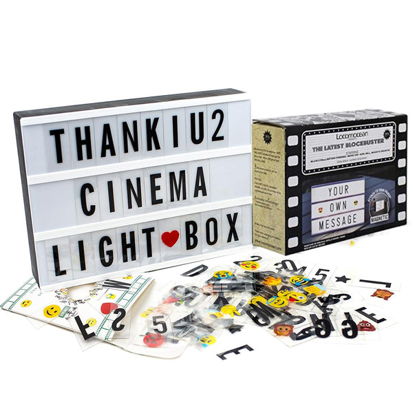 Black Mini A6 Magnetic Cinematic Light Box With 82 Characters And 10 Emojis  (1 Set)