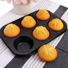 Non-Stick Reusable Cupcake Baking Tray - 6-Slot Muffin Pan for Oven Use