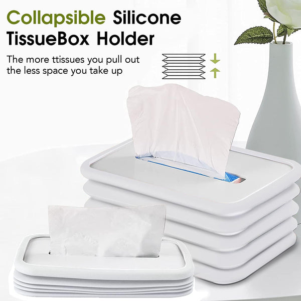 Silicone Tissue Holder - Simple Cylinder & Cube Tissue Box for Bathroom, Office, Car, & Bedroom