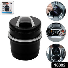 Portable Car Ashtray With Lid And Blue Led Light (1 Pc  With Color Box) Wukusy