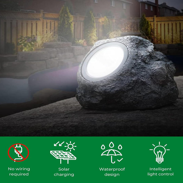 Solar Powered LED Rock Light – Faux Stone Spotlight for Pathway & Garden Outdoor Decor (1 Pc)