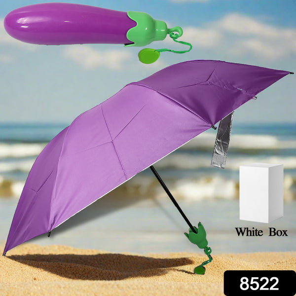 Vegetable Shaped Folding Umbrella Plastic Case Creative Fashion Folding Mini Sun Shade Rain Umbrella Unique Umbrella Sun  Uv Protection Cute Design (1 Pc)