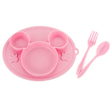 5209 Silicon Micky Plate And 1 Spoon  1 Fork Card Paking ( 1 Pc Product)