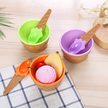 5320 Ice-cream Waffle Spoon Bowel Cup Set  Premium Ice Cream Set  Ice-cream Bowel With Spoon 2pc Couple Bowl Set