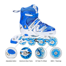 7554  Inline Skates With Led Flashing Light Wheel With Adjustable Length Skate Premium High Quality Skates Pair