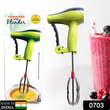 Power-Free Manual Hand Blender with Stainless Steel Blades – Milk, Lassi, and Egg Beater Mixer