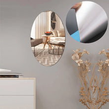 Oval Shape 3D Mirror Sticker - Decorative for Household & Office Use, Multipurpose Adhesive Sticker