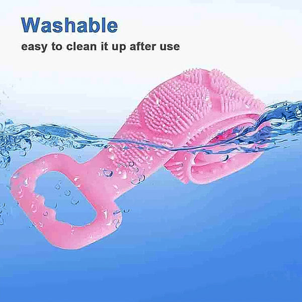 Silicone Body Back Scrubber – Double-Sided Bath Brush for Deep Cleaning and Dead Skin Removal (Medium Size, 101 gm, 1 Pc)