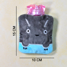 Grey Cat Print Small Hot Water Bag with Cover