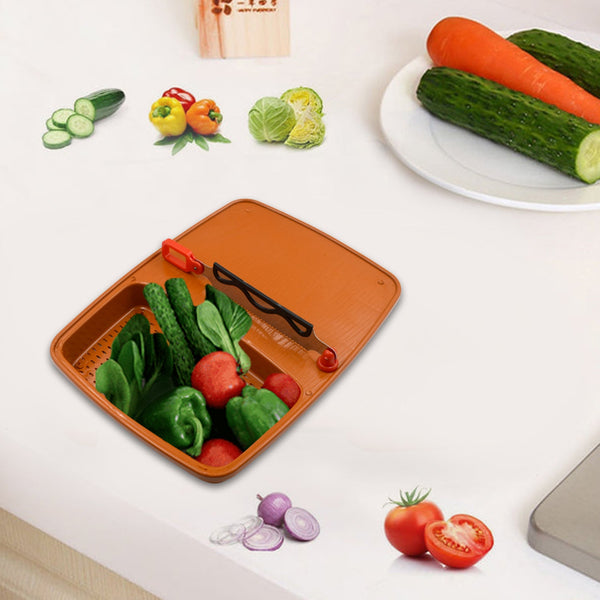 Cut and Wash Box Tray - Multipurpose Kitchen Tool for Cutting and Washing Fruits and Vegetables.