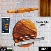 Chakla Belan Chimta Stand - Stainless Steel Rolling Pin & Tong Holder Rack for Kitchen (1 Pc)